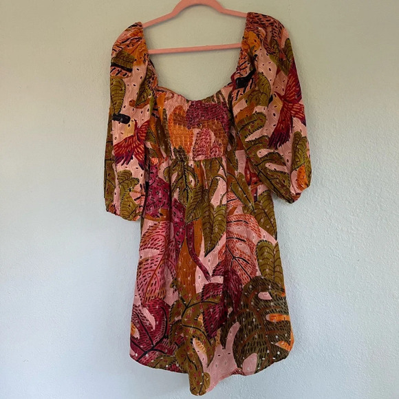 Kourt Robbie Dress Multi Palm Print L - Picture 14 of 16
